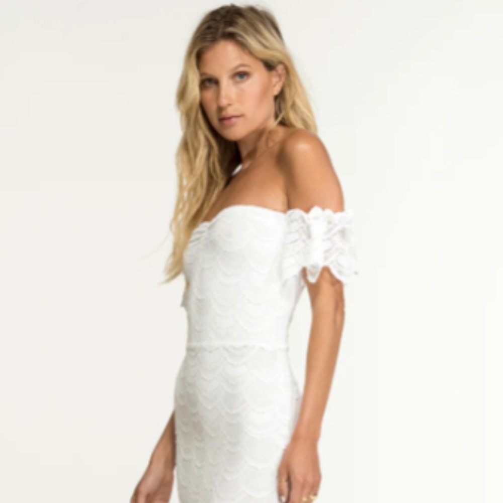 New Nightcap Victorian Lace Flutter Midi Dress